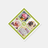 4枚の写真&モノグラム紙ナプキン スタンダードカクテルナプキン (角)