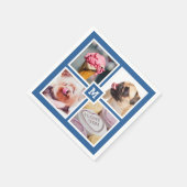 4枚の写真&モノグラム紙ナプキン スタンダードカクテルナプキン (角)