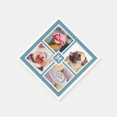 4枚の写真&モノグラム紙ナプキン スタンダードカクテルナプキン (角)