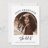 4枚の写真(両面)スクリプトの卒業引用文アーチ 招待状 (正面)