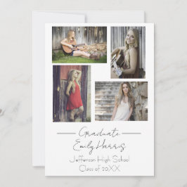 4枚の写真、卒業パーティーカード カード