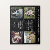 4枚の写真、名前、デートを持つペット記念館。ジグ ジグソーパズル (縦)