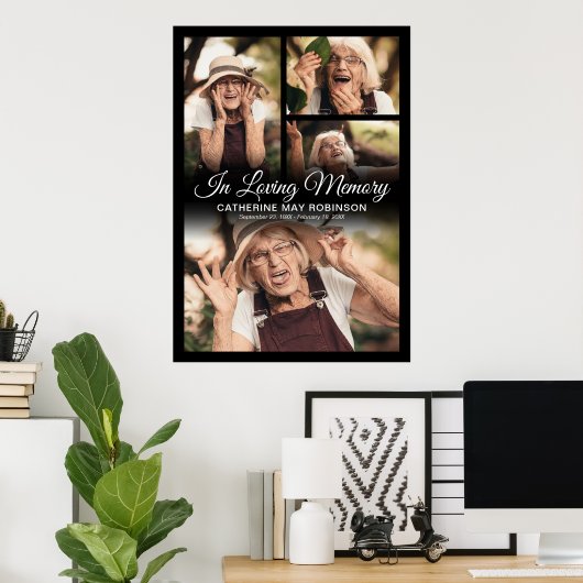 4枚の写真 愛する人の記憶に ポスター (ホームオフィス)