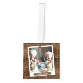 4枚の写真 |木素朴材の爪、 ネイルヘッドトリム キューブオーナメント (正面)