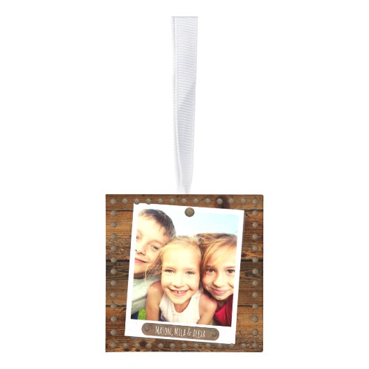 4枚の写真 |木素朴材の爪、 ネイルヘッドトリム キューブオーナメント (右)