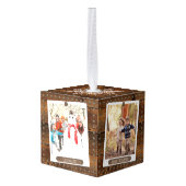 4枚の写真 |木素朴材の爪、 ネイルヘッドトリム キューブオーナメント (裏面アングル)