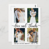 4枚の写真 現代の結婚 恋愛と感謝 ポストカード (正面/裏面)