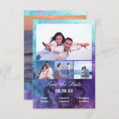 4枚の写真(縦) - 3x絵を描5日の保存 セーブザデート (正面/裏面)