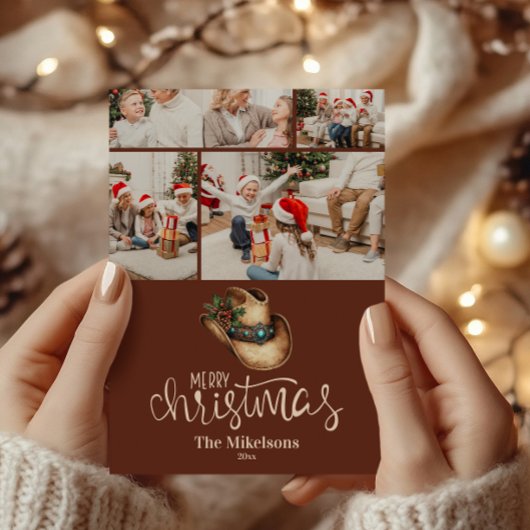 4枚の写真 西部カウボーイ ハット クリスマス