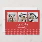 4枚の写真 赤 白 手書き メリークリスマス シーズンカード (裏面)