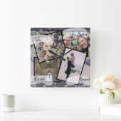 4枚の写真HoneyMoon Steampunk スクエア壁時計 (ホーム)