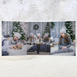 4枚の大きな写真 メリー&ブライト クリスマス 三つ折りクリスマスカード