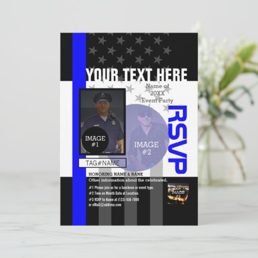 4枚の画像と12行のテキストでオリジナルを作成 招待状 (スタンド正面)