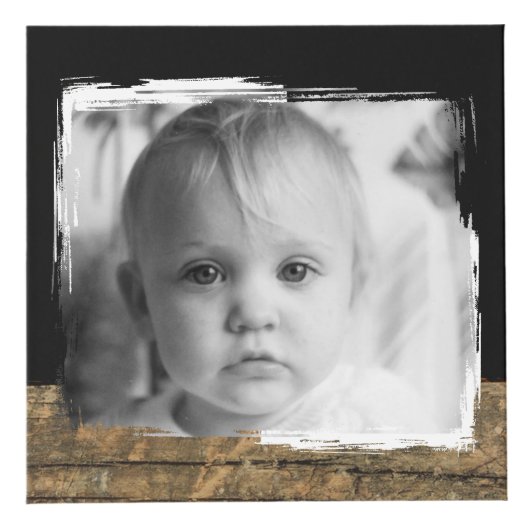 4枚の画像を追加する素朴な茶色の黒い写真 フォトキューブ (正面)