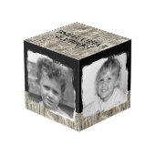 4枚の画像ファミリ素朴なグレーの黒い写真を追加 フォトキューブ (裏面アングル)