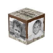 4枚の画像ファミリ素朴な灰色の茶色の写真を追加 フォトキューブ (裏面アングル)