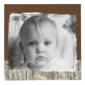 4枚の画像ファミリ素朴な灰色の茶色の写真を追加 フォトキューブ (正面)