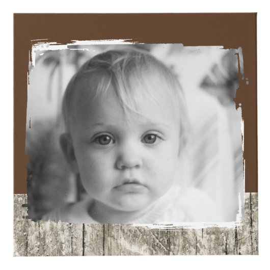 4枚の画像ファミリ素朴な灰色の茶色の写真を追加 フォトキューブ (正面)