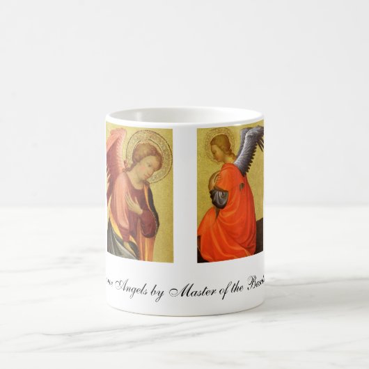 4枚の異なるルネサンス天使の肖像画 コーヒーマグカップ (中央)
