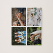 4枚の結婚式の思い出の写真コラージュ ジグソーパズル (縦)