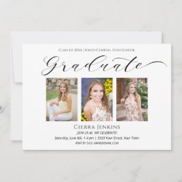 4枚エレガントの写真卒業風景招待状 招待状