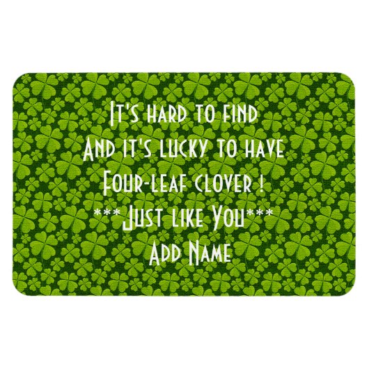 4枚エレガントの葉のクローバーフローラ マグネット (横)