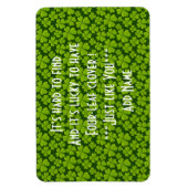 4枚エレガントの葉のクローバーフローラ マグネット (縦)