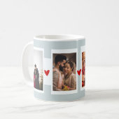 4枚カスタマイズ写真コラージュマグバレンタインデー コーヒーマグカップ (正面左)