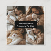 4枚カスタムの写真が入ったペットシッターの名刺 スクエア名刺 (正面)