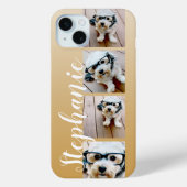 4枚グラデーション写真手書きフォント--金ゴールドを編集できる Case-Mate iPhoneケース (裏面)