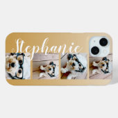 4枚グラデーション写真手書きフォント--金ゴールドを編集できる Case-Mate iPhoneケース (裏面 (横))