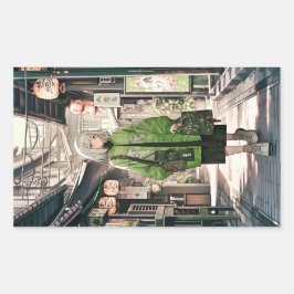 【4枚セット】Green JK シール｜寿司娘 GenerativeAI 長方形シール