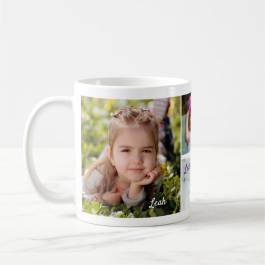 4枚パーソナライズされたのカスタムの写真 コーヒーマグカップ (左)