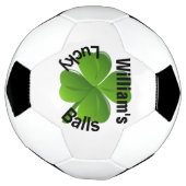 4枚パーソナライズされたの葉のクローバーラッキー サッカーボール (回転)