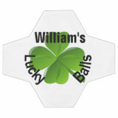 4枚パーソナライズされたの葉のクローバーラッキー サッカーボール (フラット)