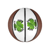 4枚パーソナライズされたの葉のクローバーラッキー ミニバスケットボール (縦)