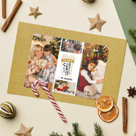 4枚フォトコラージュ メリークリスマスギフト カスタムネーム シーズンカード