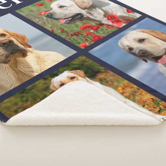 4枚モダンの写真がペットドパーソナライズされたッグ シェルパブランケット (3/4)