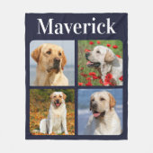 4枚モダンの写真がペットドパーソナライズされたッグ フリースブランケット (正面)