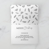 4枚モダンの写真が折り畳まれたクリスマスの写真カード サンキューカード (内部)