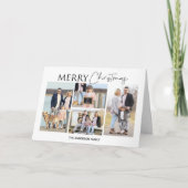 4枚モダンの写真が折り畳まれたクリスマスの写真カード サンキューカード (正面)