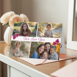 4枚モダンの写真をスクリプト母の日 カード