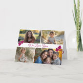 4枚モダンの写真をスクリプト母の日 カード (正面)