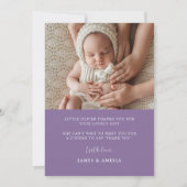 4枚モダンの写真コラージュの生誕通知カード 招待状 (裏面)