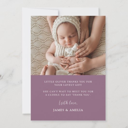 4枚モダンの写真コラージュの生誕通知カード 招待状 (裏面)