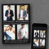 4枚モダンの写真ProモデルアクターCompカード 招待状