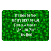 4枚モダンの葉のクローバーフローラ マグネット (横)