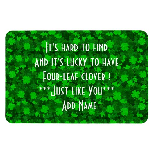 4枚モダンの葉のクローバーフローラ マグネット (横)