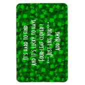 4枚モダンの葉のクローバーフローラ マグネット (縦)