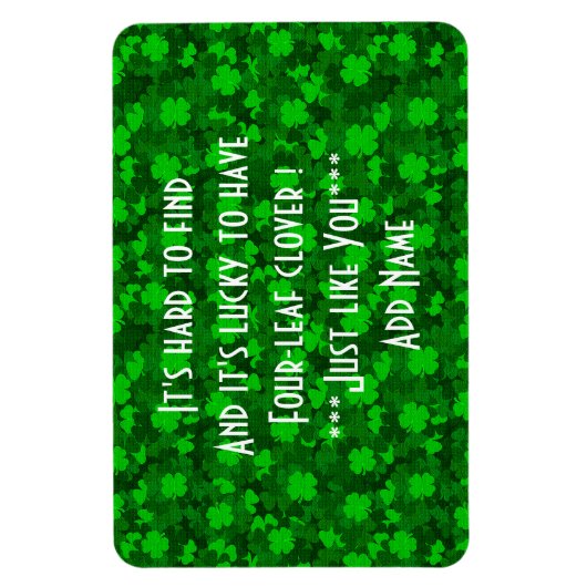 4枚モダンの葉のクローバーフローラ マグネット (縦)